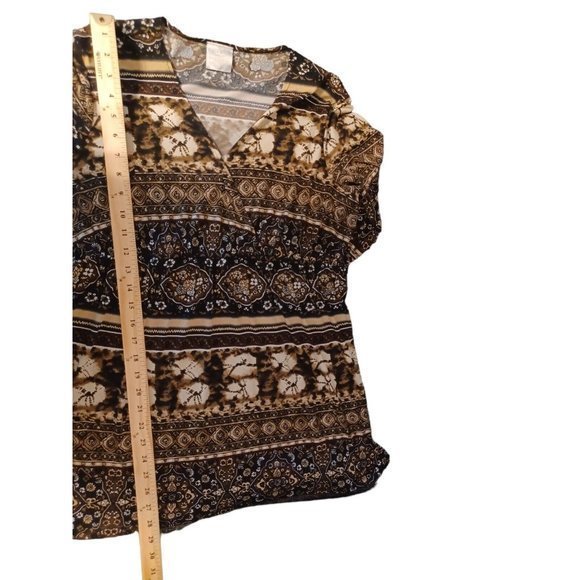 Women's Tailor By‎ B Moss Brown dressy top/blouse no size tag measures M/L - Picture 9 of 16